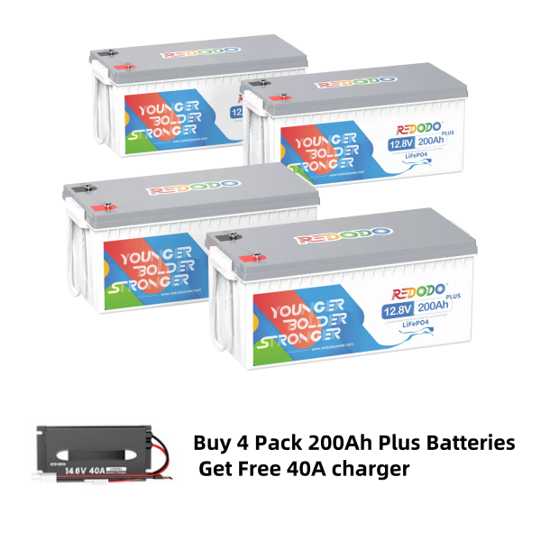 ⚡[C$616.4 after Sign-Up] Redodo 12V 200Ah Plus Deep Cycle LiFePO4 Lithium Battery 2560W Load Power | For Solar Home, RV, Marine Redodo CA