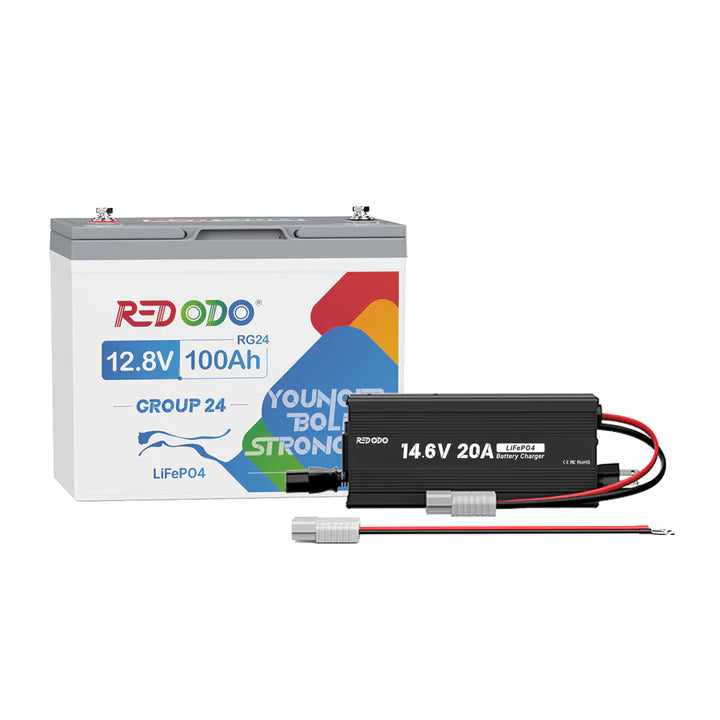 Redodo 12V 100Ah Group 24 Deep Cycle Lithium Battery | For RVs, Marine, Off-grid Setups