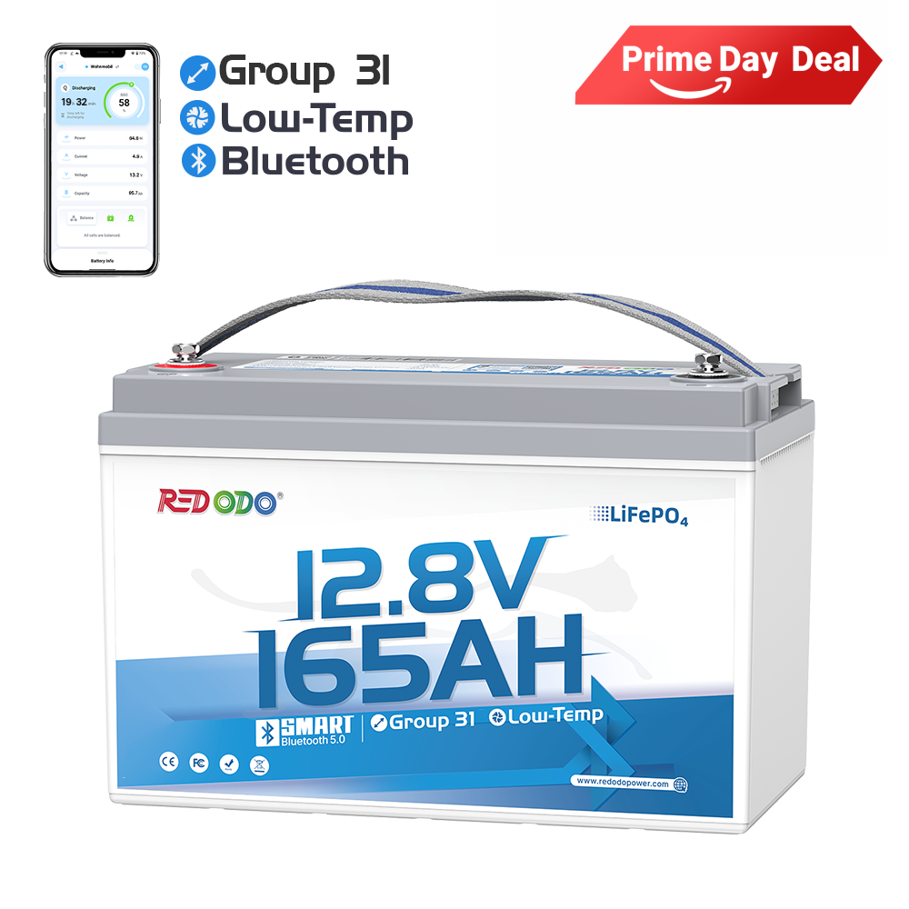 [Pre-Order] Redodo 12V 165Ah Group 31 Bluetooth Lithium Battery | For RV, Marine, Solar Home Redodo CA