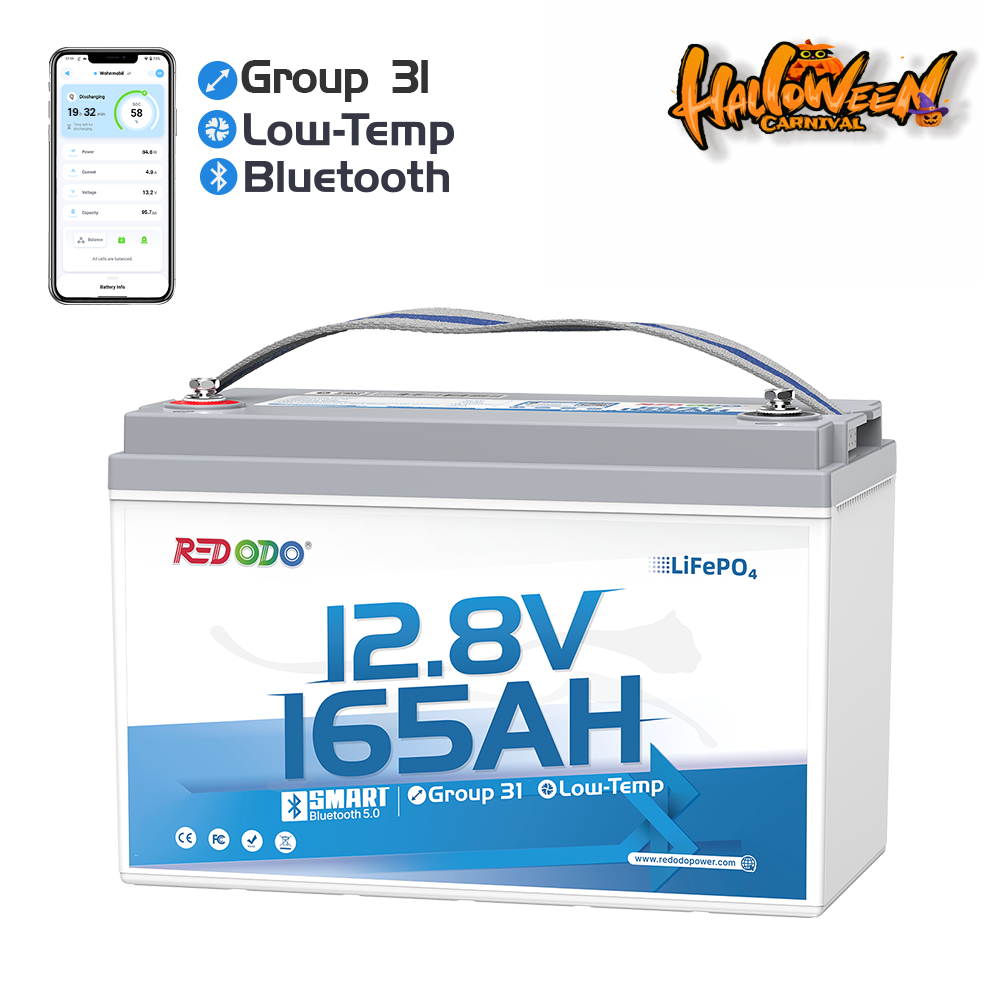 [New Arrival] Redodo 12V 165Ah Group 31 Bluetooth Lithium Battery | For RV, Marine, Solar Home Redodo CA