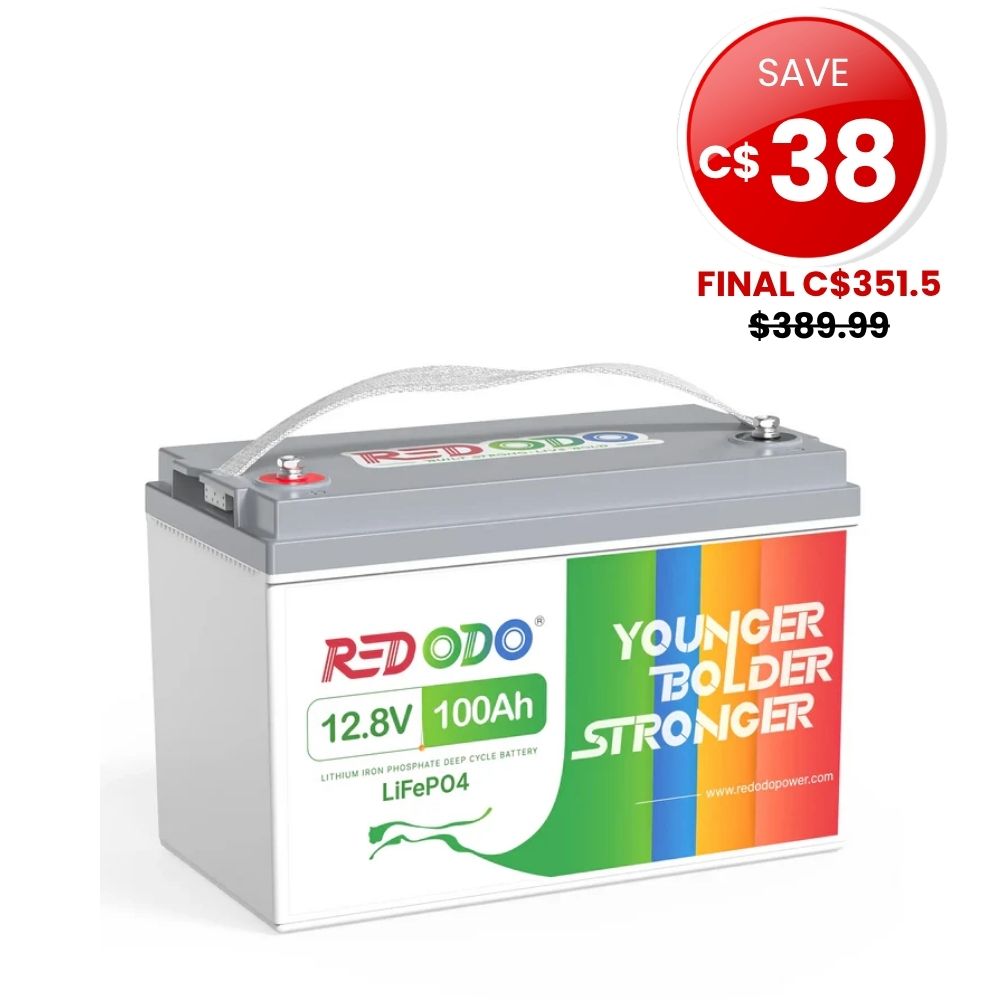 🔥【SAVE C$38 】Redodo 12V 100Ah LiFePO4 Lithium Battery | Best Budget | For RV, Solar, Trolling Motor