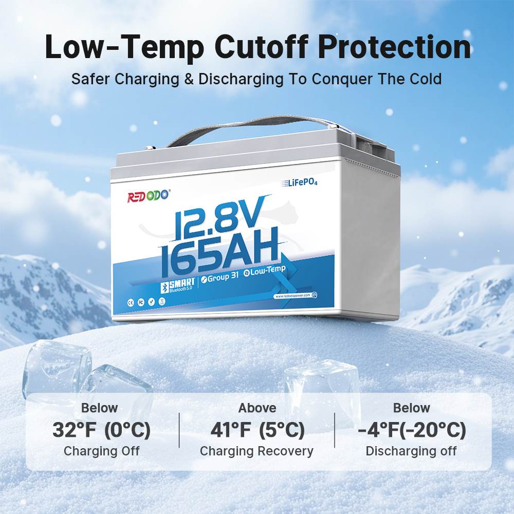 Redodo 12V 165Ah Group 31 Bluetooth Lithium Battery | For RV, Marine, Solar Home Redodo CA