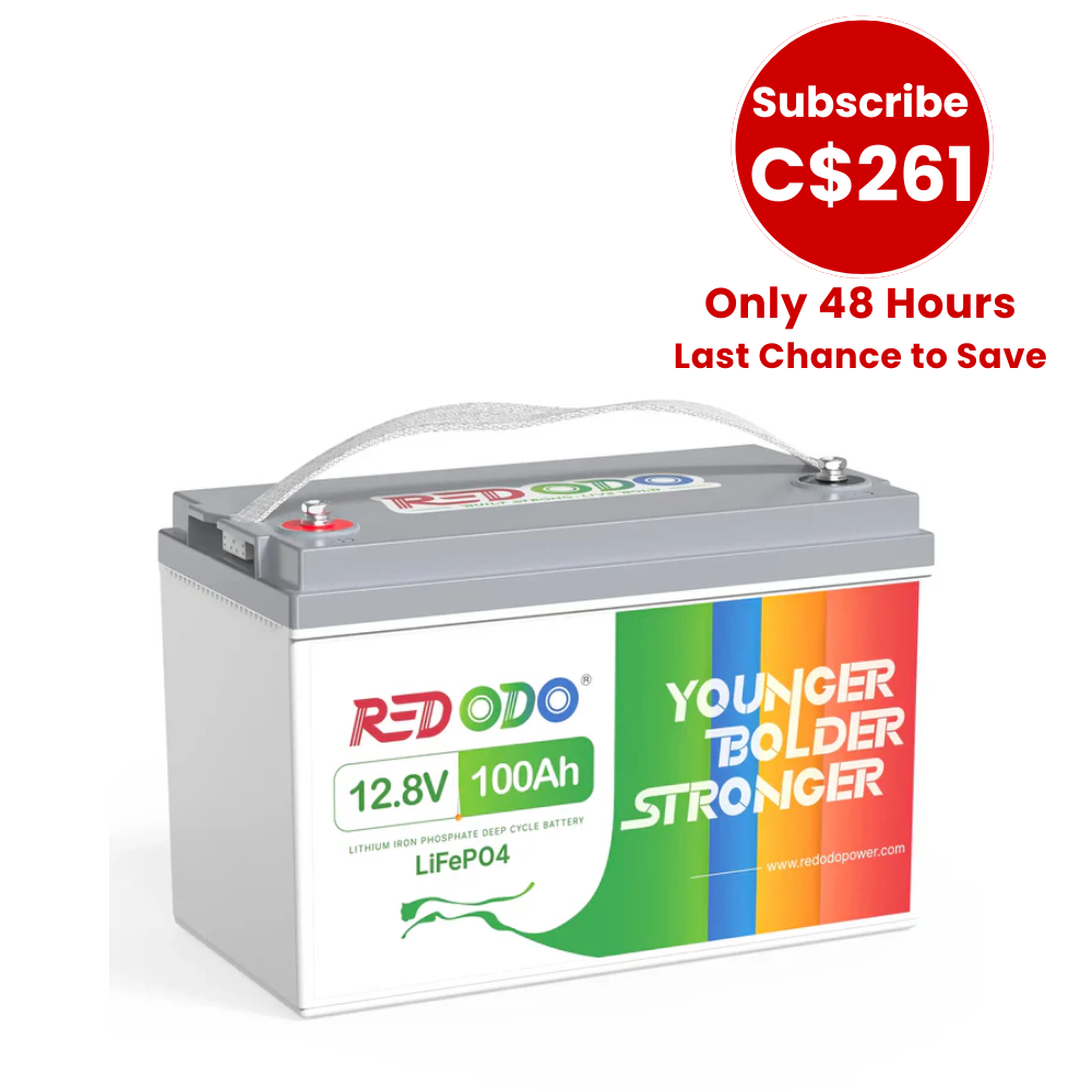 🔥【48H Flash Sale- C$261 After Subscribe】Redodo 12V 100Ah Deep Cycle LiFePO4 Lithium Battery | Lead-Acid Replacement