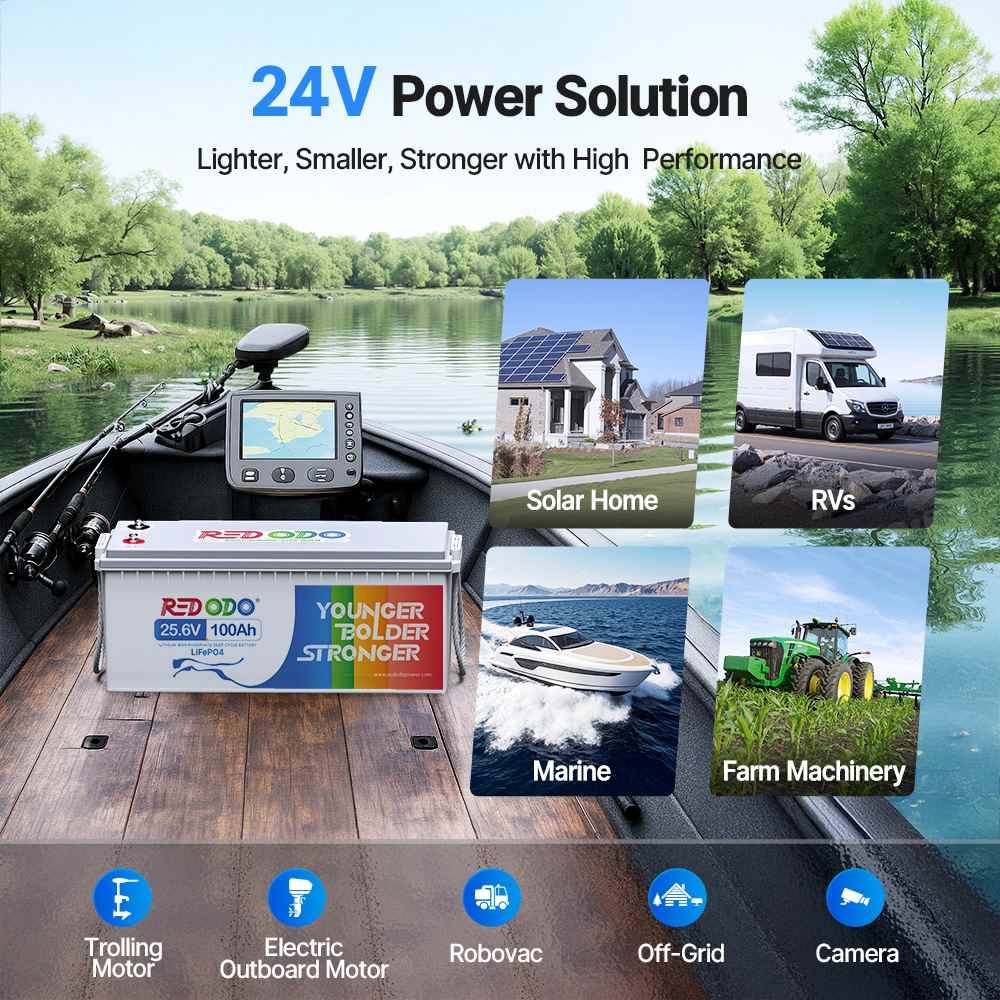 Redodo 24V 100Ah Lithium Battery | For RVs, Trolling Motors, Marine and Off-Grid Applications Redodo CA