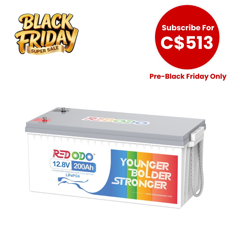 【C$513 After Subscribe】Redodo 12V 200Ah Lithium LiFePO4 Battery | 1280W Load Power | For RV, Solar, Off-Grid Redodo CA