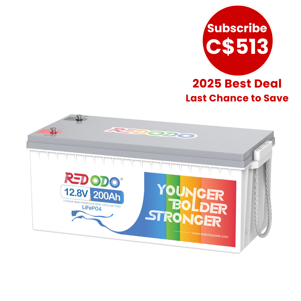 🔥【C$513 After Subscribe】Redodo 12V 200Ah Lithium LiFePO4 Battery | 1280W Load Power | For RV, Solar, Off-Grid Redodo CA