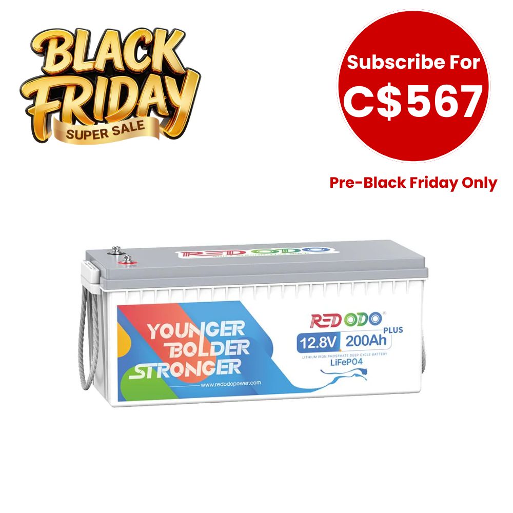 [Flash Sale-C$567 After Subscribe] Redodo 12V 200Ah Plus Deep Cycle LiFePO4 Lithium Battery 2560W Load Power | For Solar Home, RV, Marine Redodo CA