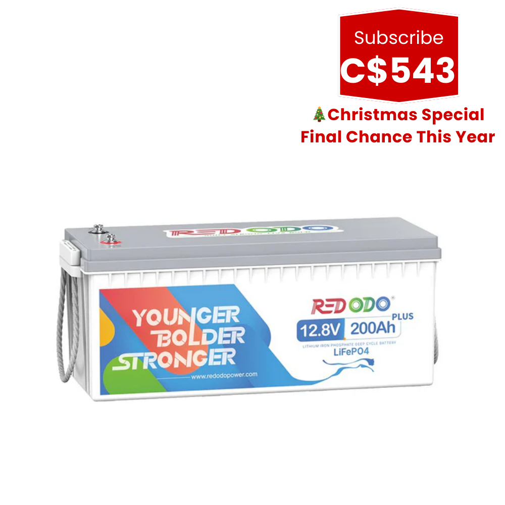 🎄【C$543 After Subscribe】Redodo 12V 200Ah Plus Deep Cycle LiFePO4 Lithium Battery 2560W Load Power | For Solar Home, RV, Marine Redodo CA