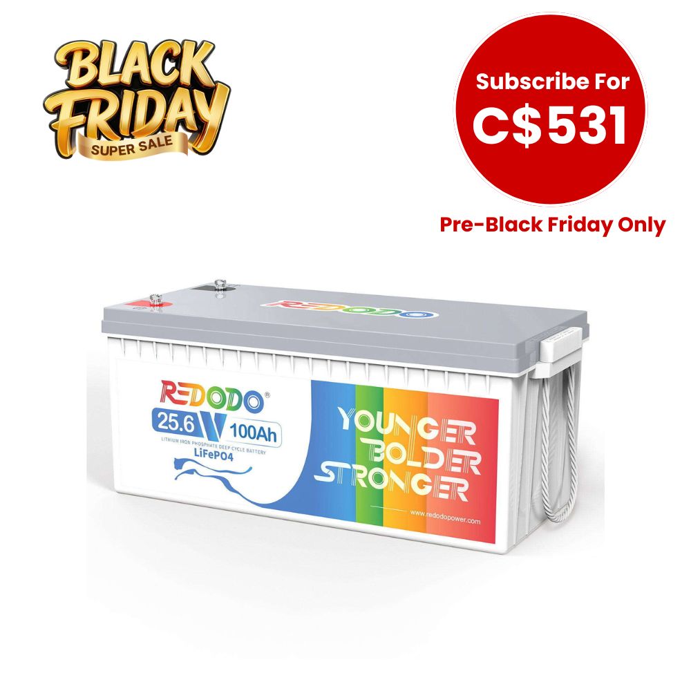 【C$531 After Subscribe】Redodo 24V 100Ah Lithium Battery | For RVs, Trolling Motors, Marine and Off-Grid Applications Redodo CA