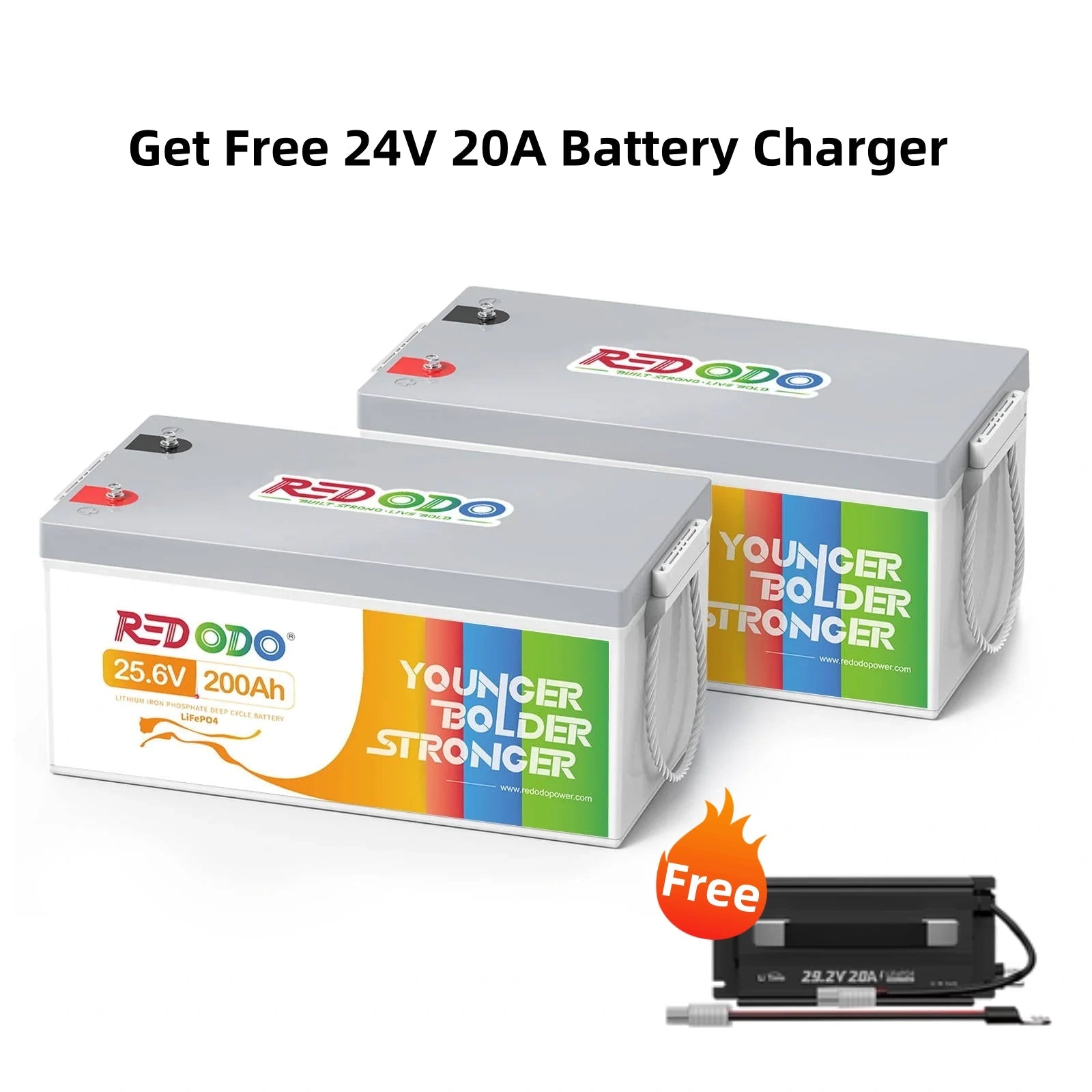 Redodo 24V 200Ah LiFePO4 Lithium Battery | 5120Wh & 5120W Perfect For Solar System, Boats, RV Redodo CA