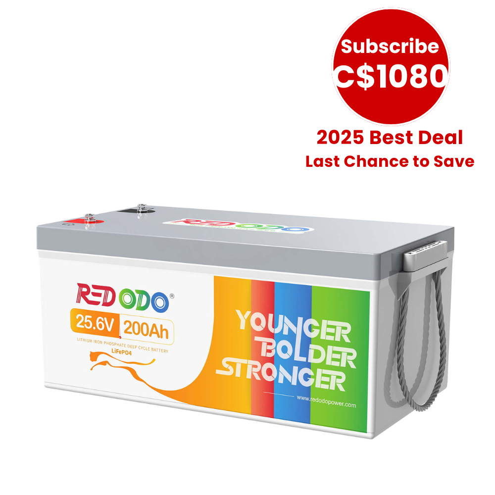 🔥【C$1080 After Subscribe】Redodo 24V 200Ah LiFePO4 Lithium Battery | 5120Wh & 5120W Perfect For Solar System, Boats, RV Redodo CA