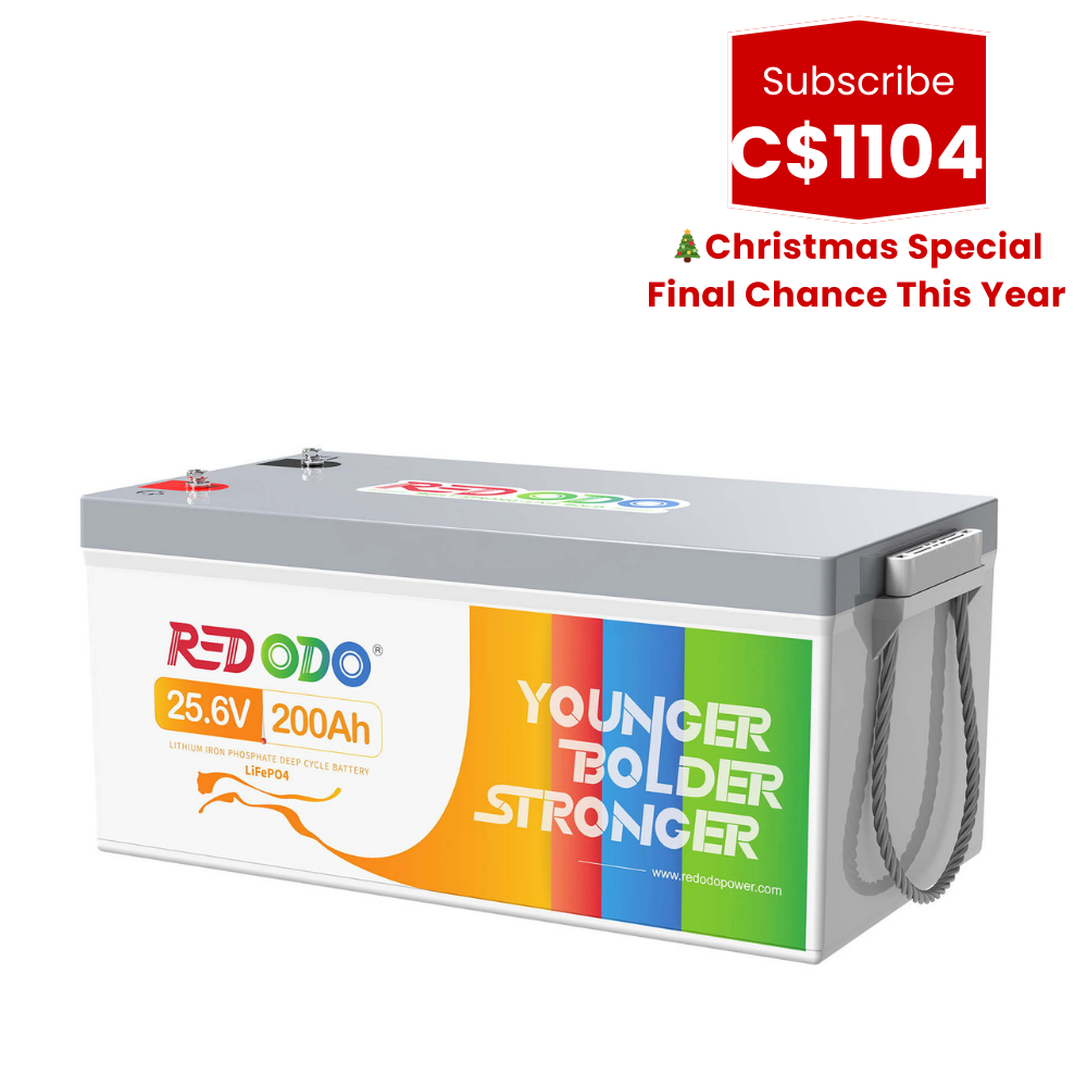 🎄【C$1104 After Subscribe】Redodo 24V 200Ah LiFePO4 Lithium Battery | 5120Wh & 5120W Perfect For Solar System, Boats, RV Redodo CA