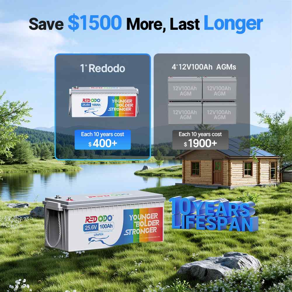 Redodo 24V 100Ah Lithium Battery | For RVs, Trolling Motors, Marine and Off-Grid Applications Redodo CA