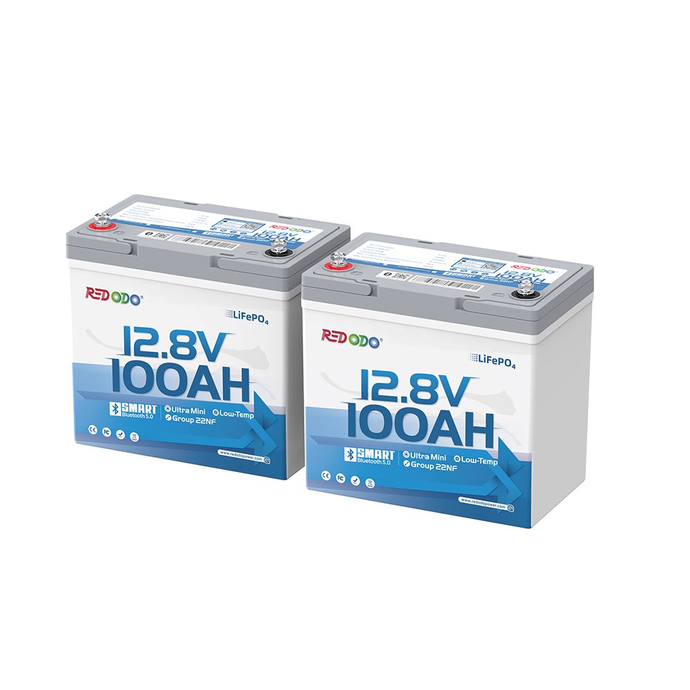 Redodo Ultra-Mini 12V 100Ah Bluetooth Lithium Battery | 2 pack