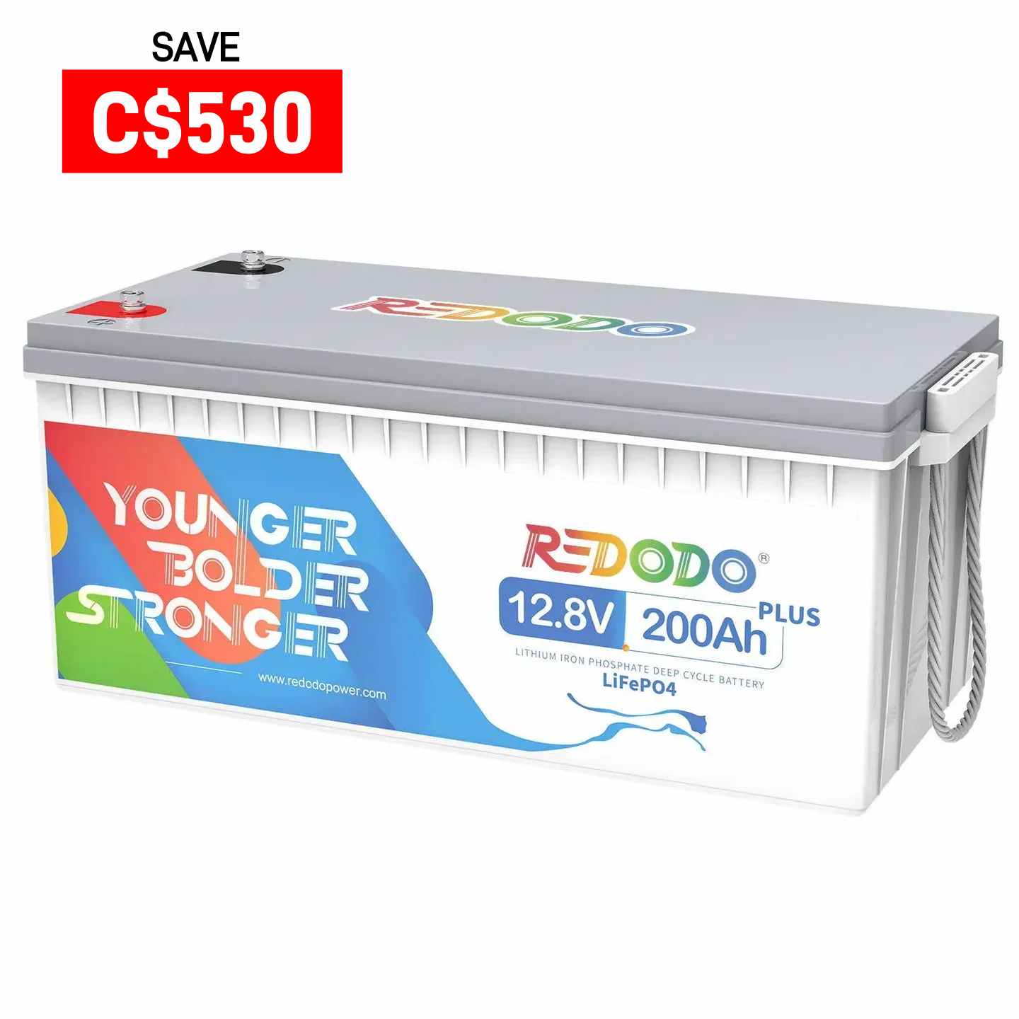 ⚡[C$616.4 after Sign-Up] Redodo 12V 200Ah Plus Deep Cycle LiFePO4 Lithium Battery 2560W Load Power | For Solar Home, RV, Marine Redodo CA