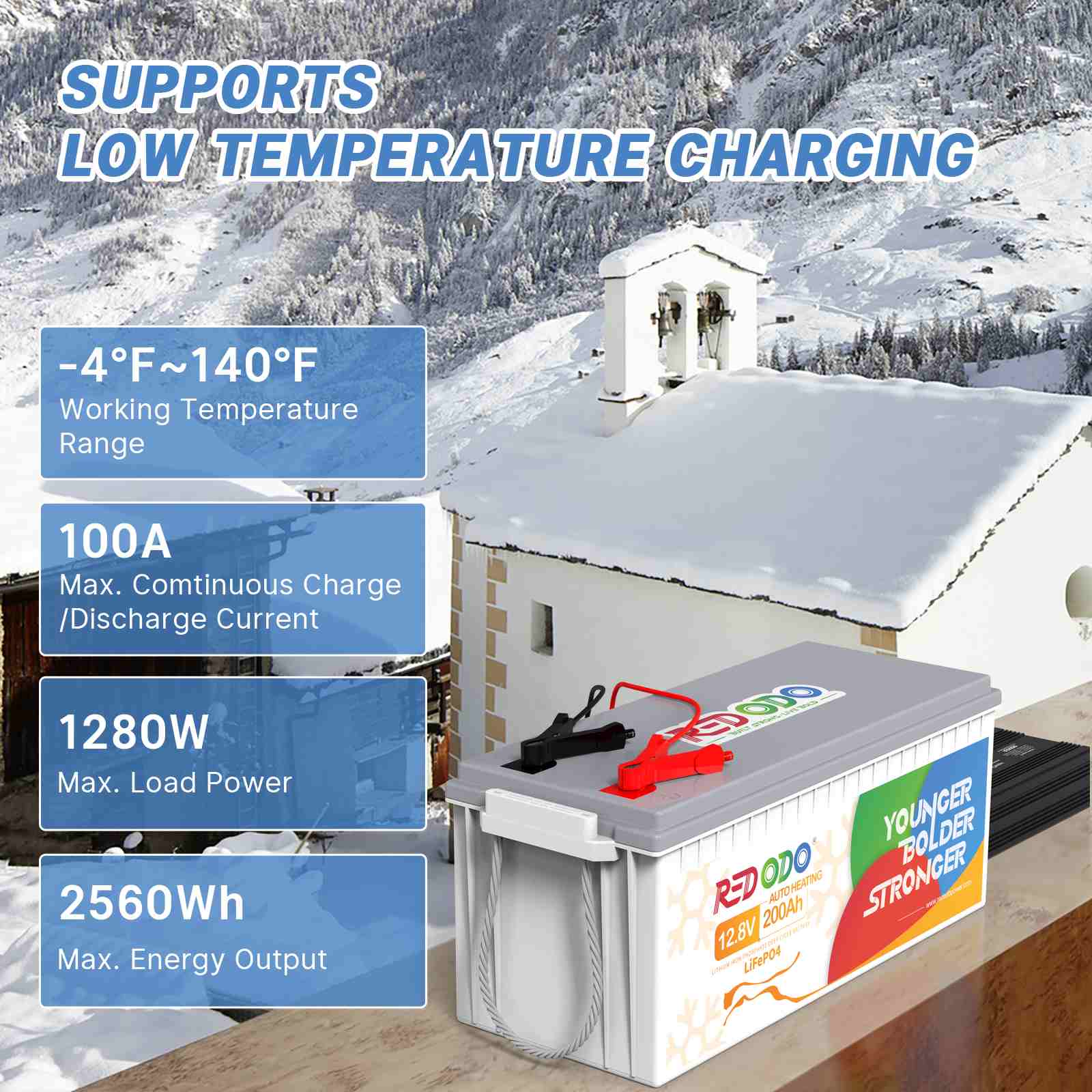 Redodo 12V 200Ah LiFePO4 Battery with Self-Heating Redodo CA