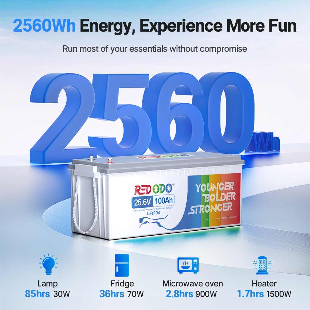 Redodo 24V 100Ah Lithium Battery | For RVs, Trolling Motors, Marine and Off-Grid Applications Redodo CA
