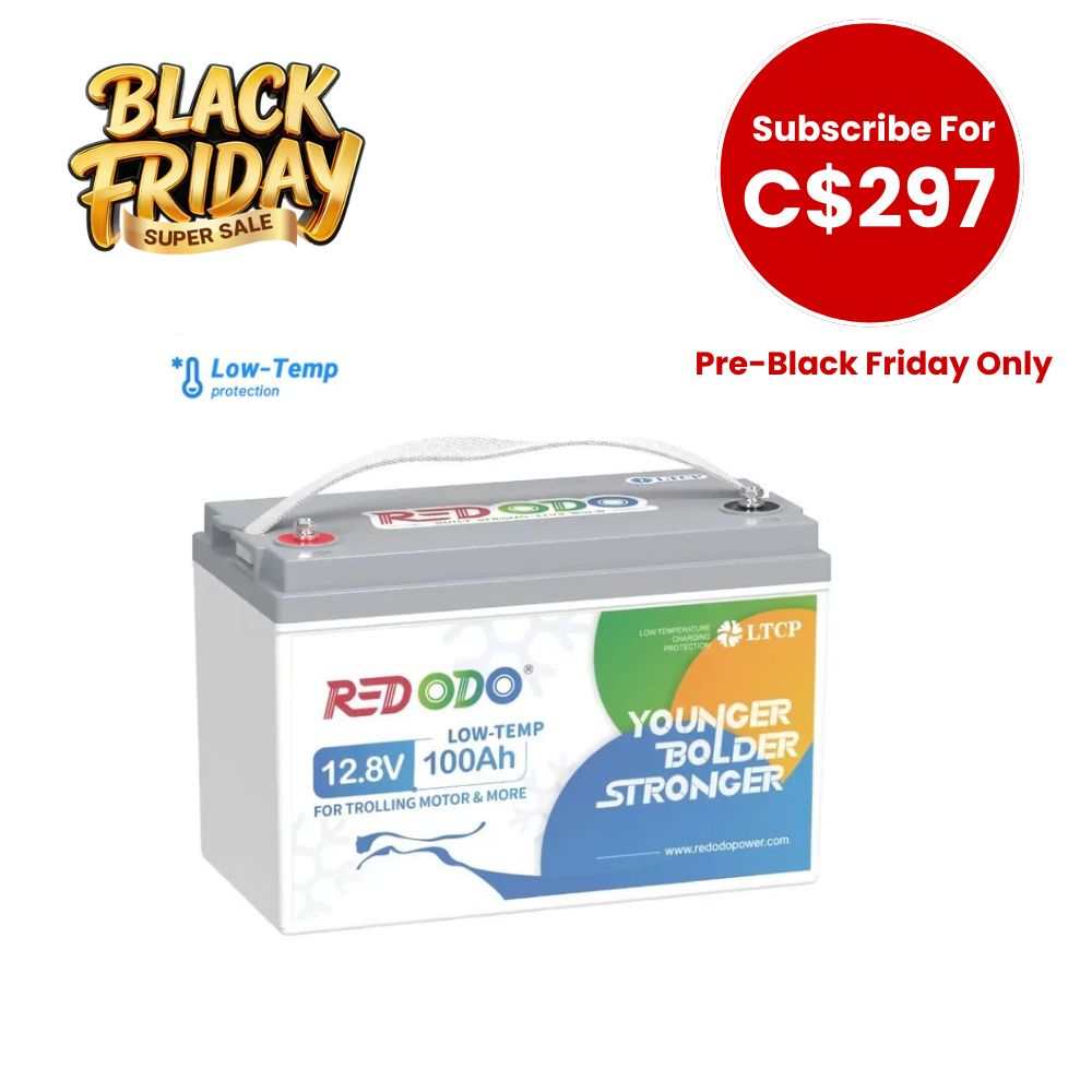 【C$297 After Subscribe】Redodo 12V 100Ah Lithium Battery for Trolling Motor with Low Temperature Protection Redodo CA