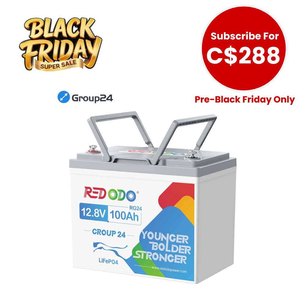 【C$288 After Subscribe】Redodo 12V 100Ah Group 24 Deep Cycle Lithium Battery | For RVs, Marine, Off-grid Setups Redodo CA