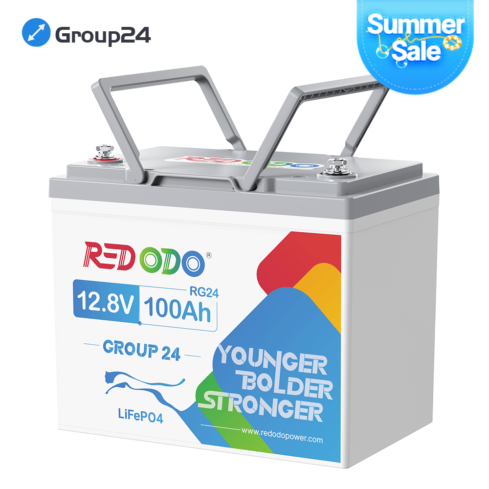 Redodo 12V 100Ah Group 24 Deep Cycle Lithium Battery | For RVs, Marine, Off-grid Setups