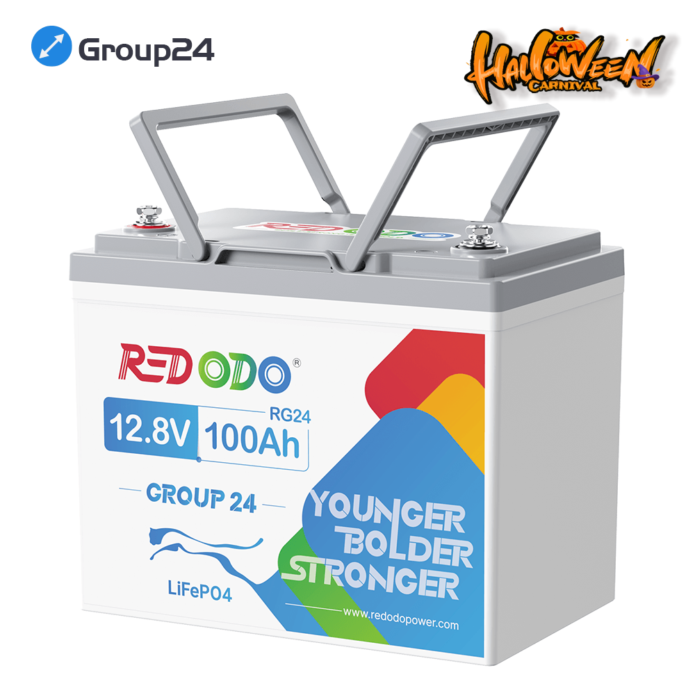 Redodo 12V 100Ah Group 24 Deep Cycle Lithium Battery | For RVs, Marine, Off-grid Setups