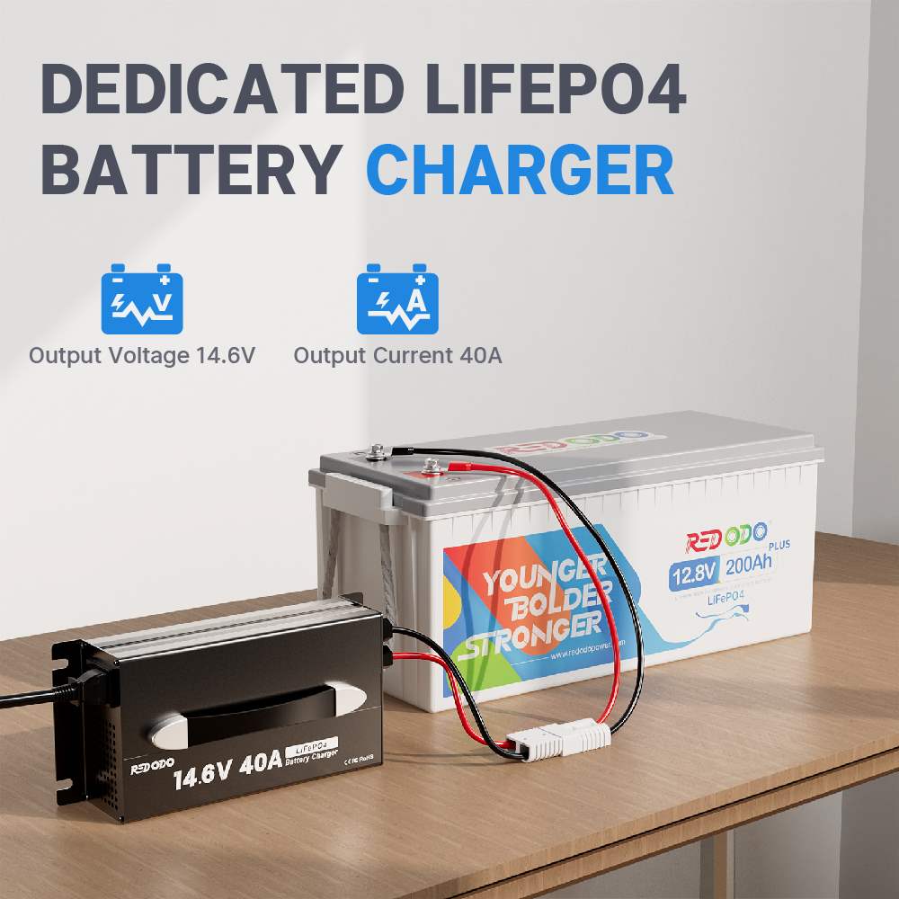 Redodo 12V(14.6V) 40A Handle Lithium Battery Charger Redodo CA