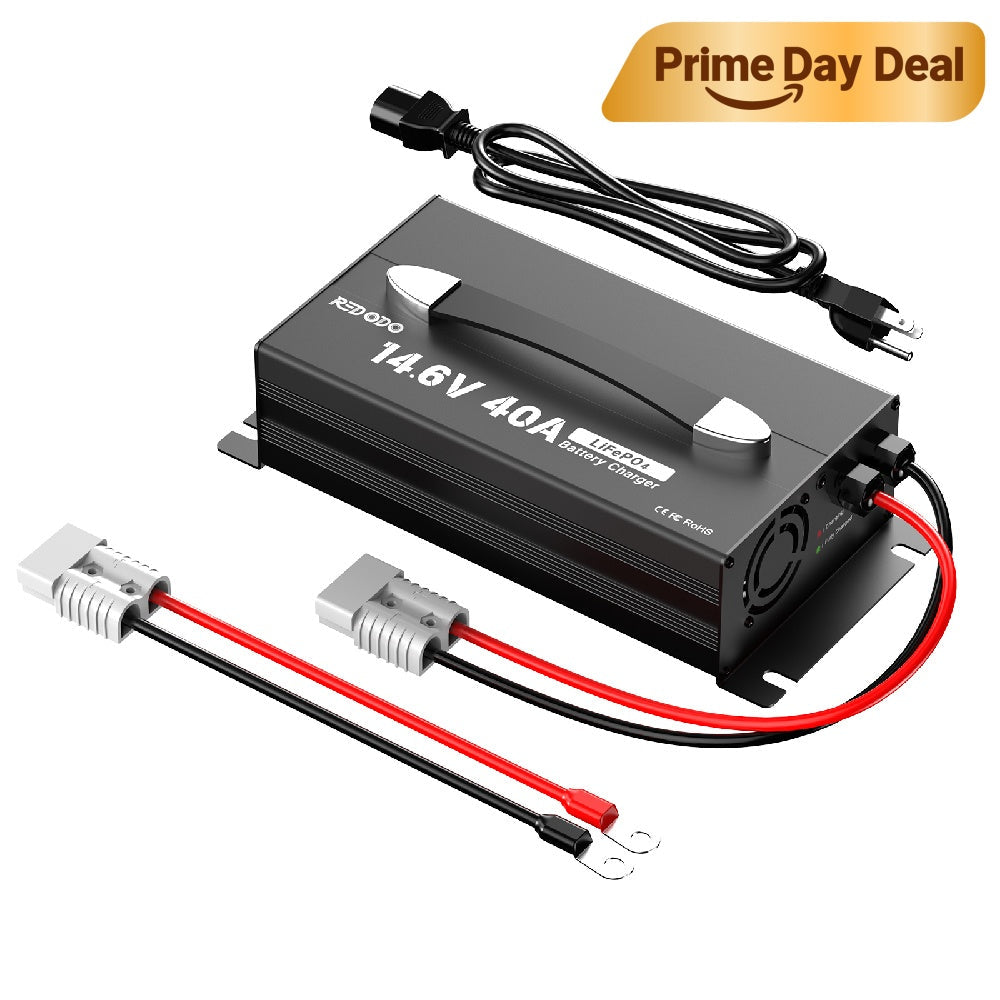 ⭐[New Upgrade] Redodo 12V(14.6V) 40A Handle Lithium Battery Charger Redodo CA