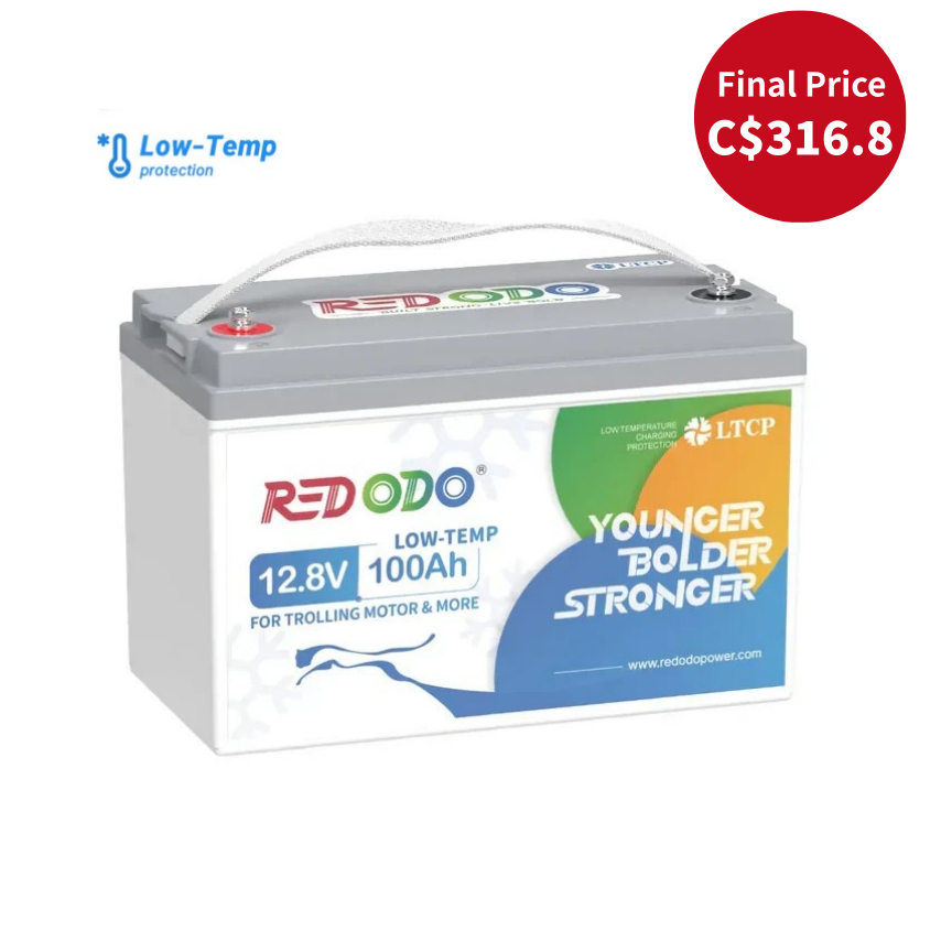 Redodo 12V 100Ah Lithium Battery for Trolling Motor with Low Temperature Protection Redodo CA