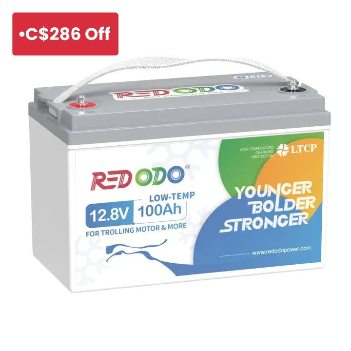 ⚡[C$329.99 Limited Offer] Redodo 12V 100Ah Lithium Battery for Trolling Motor with Low Temperature Protection