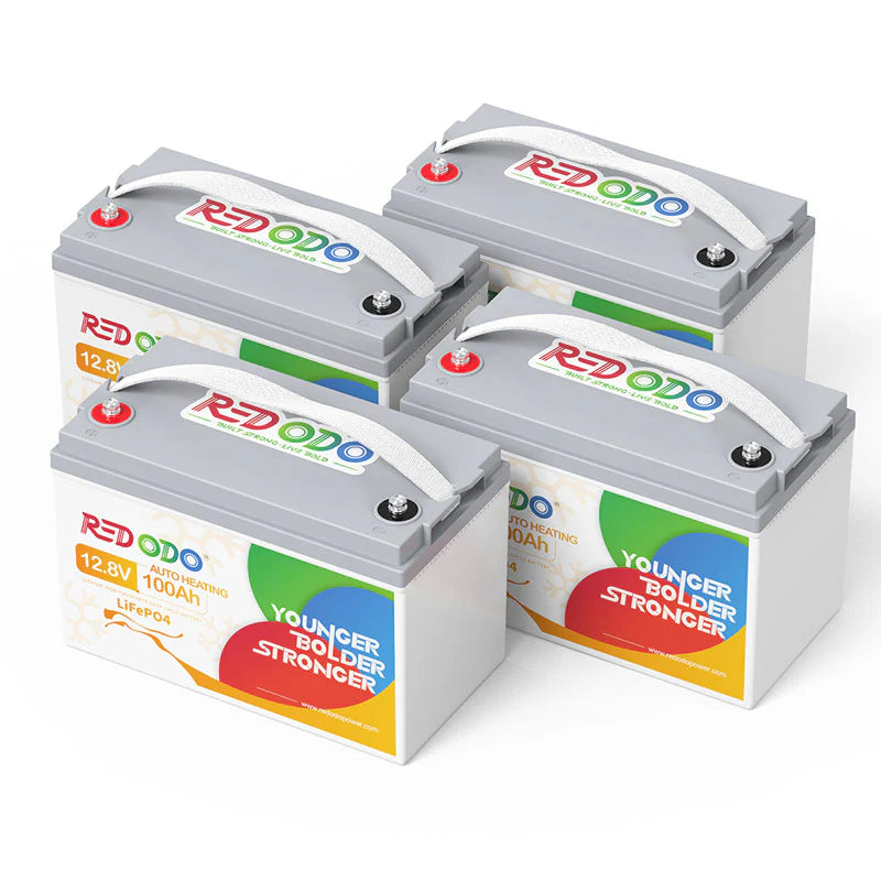 Redodo 12V 100Ah Self-Heating LiFePO4 Lithium Battery Redodo CA Pack 4