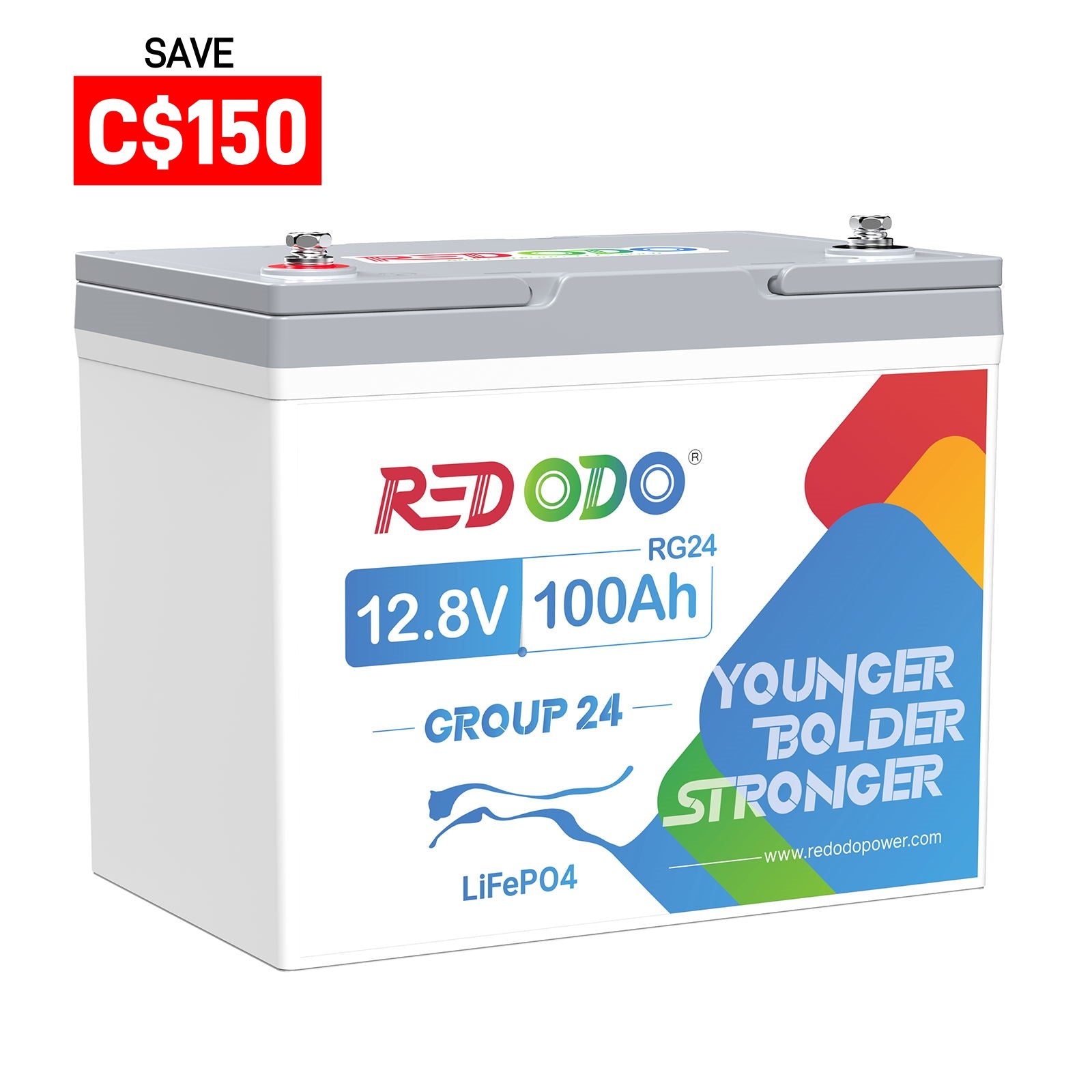Redodo 12V 100Ah Group 24 Deep Cycle Lithium Battery | For RVs, Marine, Off-grid Setups Redodo CA