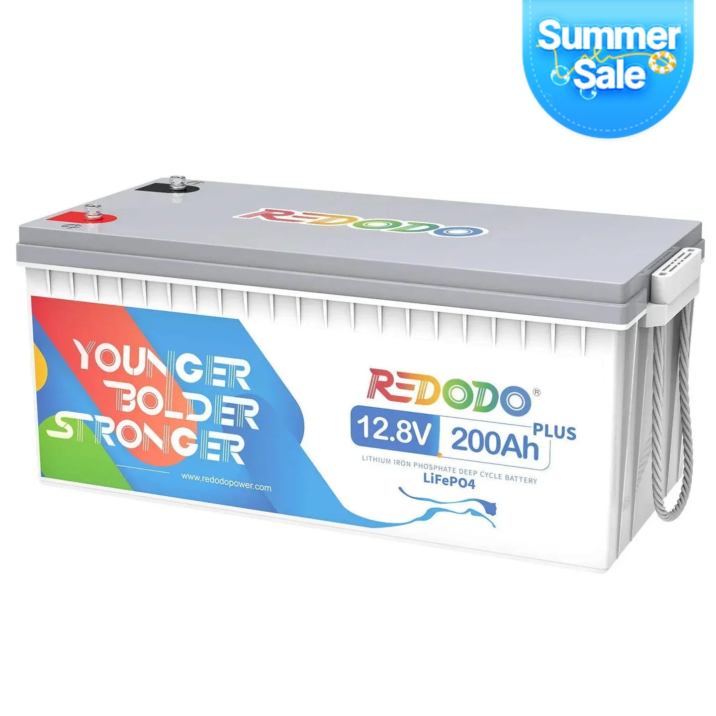 Redodo 12V 200Ah Plus Deep Cycle LiFePO4 Lithium Battery 2560W Load Power | For Solar Home, RV, Marine
