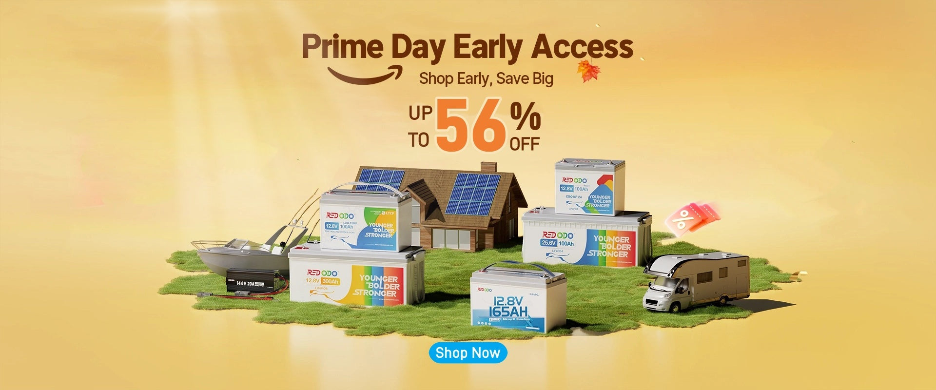Redodo CA Prime Day Early Access promotion up to 56% Off