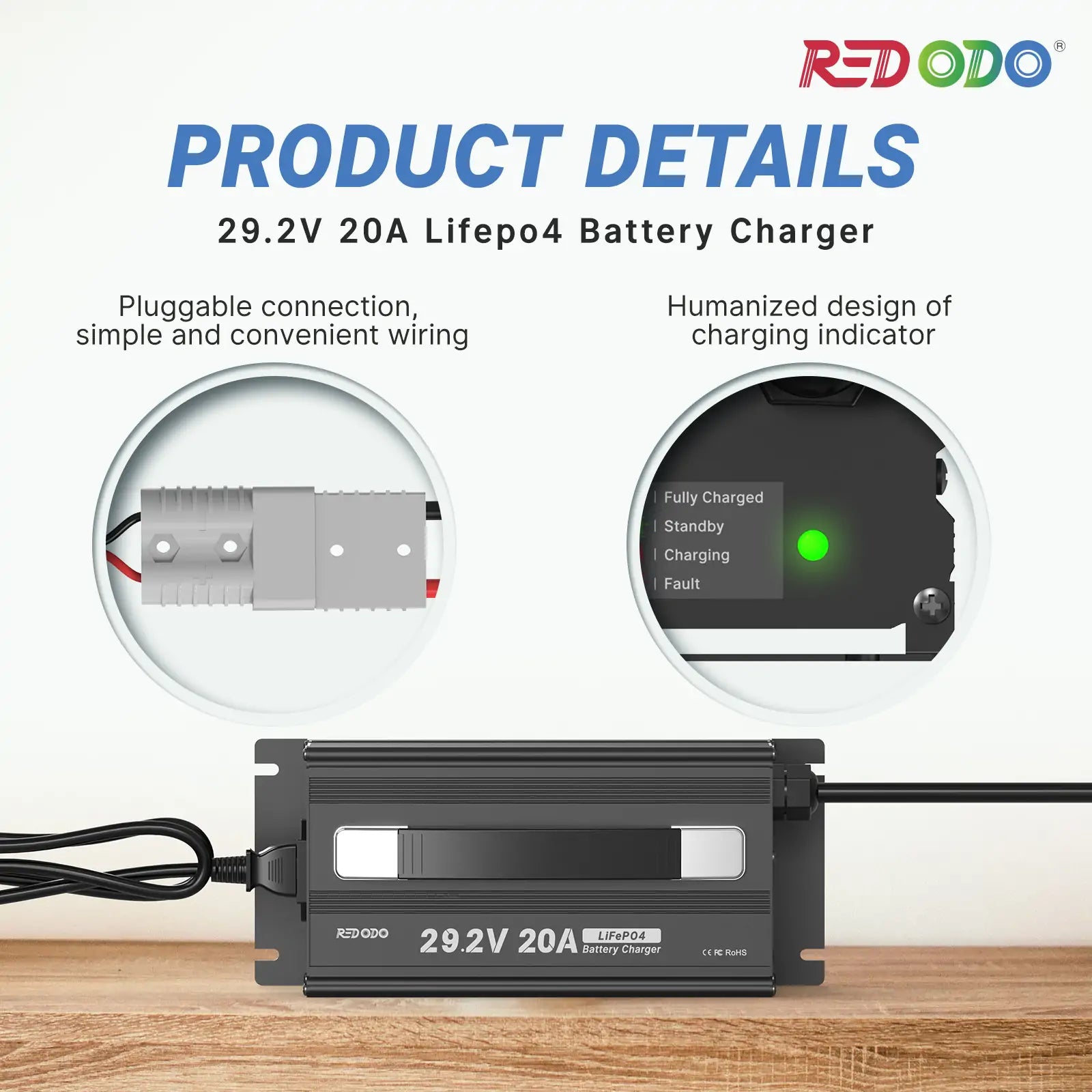 Redodo 24V LiFePO4 Battery Charger