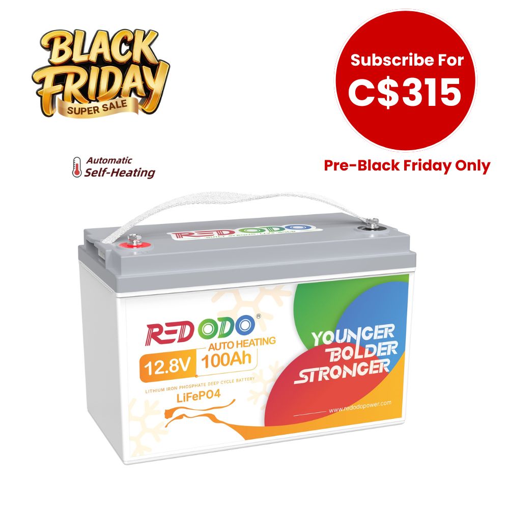 【C$315 After Subscribe】Redodo 12V 100Ah Self-Heating LiFePO4 Lithium Battery | For RV, Boats, Solar Home Systems Redodo CA