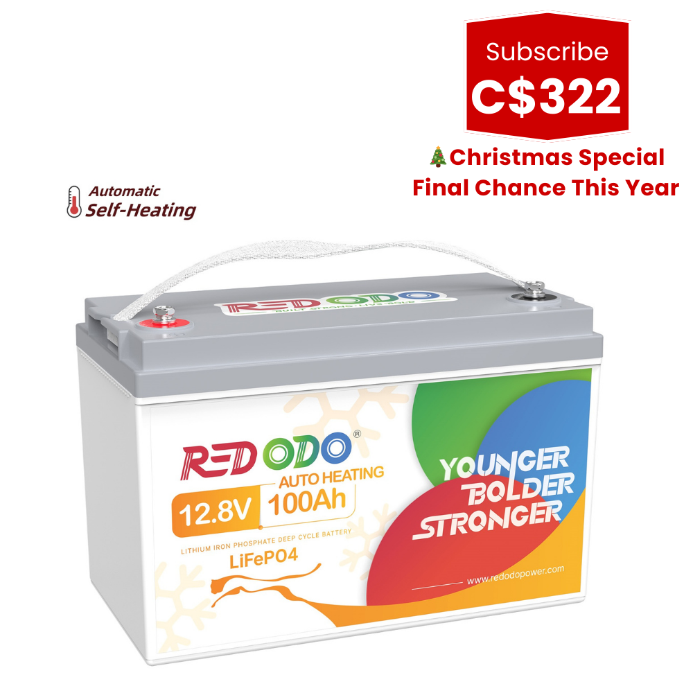 🎄【C$322 After Subscribe】Redodo 12V 100Ah Self-Heating LiFePO4 Lithium Battery | For RV, Boats, Solar Home Systems Redodo CA