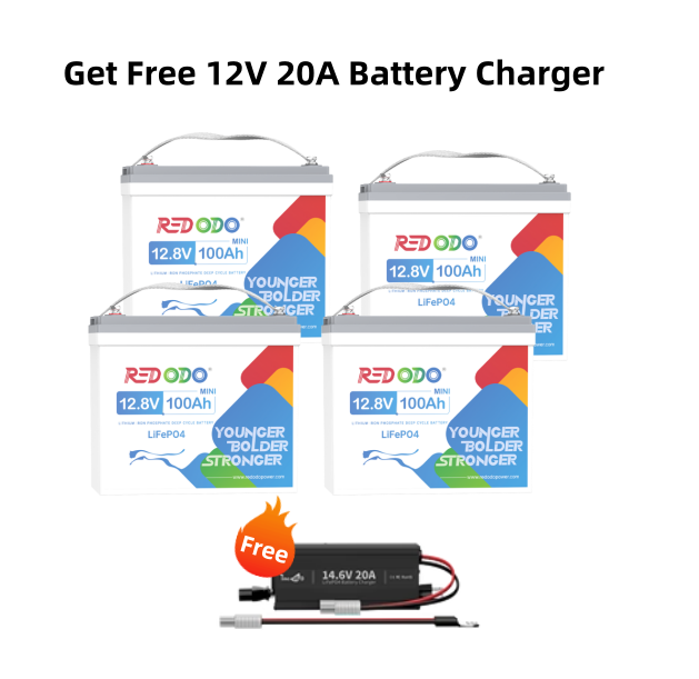 Redodo 12V 100Ah Mini Lithium Battery | Smallest Battery | Perfect for RV, Vans, Trolling motors Redodo CA