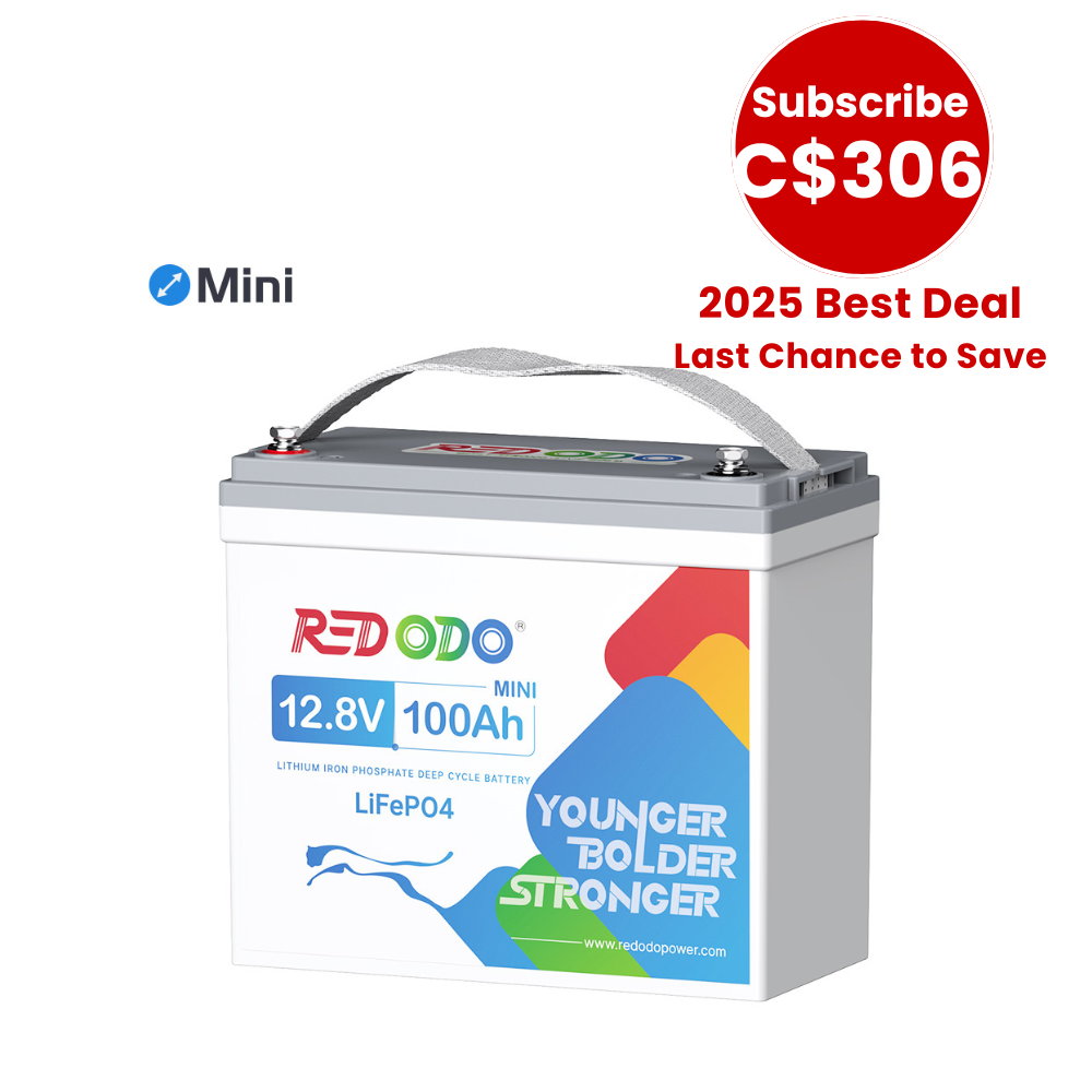 🔥【C$306 After Subscribe】Redodo 12V 100Ah Mini Lithium Battery Perfect for RV, Vans, Trolling motors Redodo CA