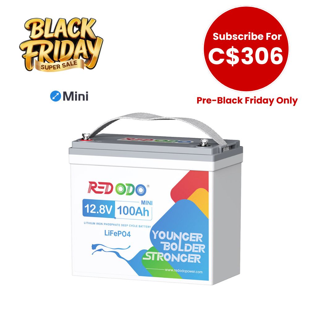 【C$306 After Subscribe】Redodo 12V 100Ah Mini Lithium Battery Perfect for RV, Vans, Trolling motors Redodo CA