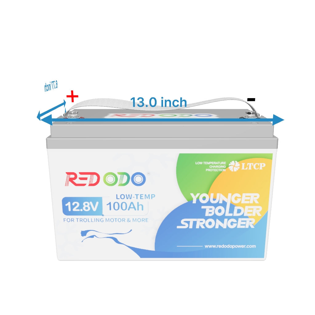 Redodo 12V 100Ah Lithium Battery for Trolling Motor with Low Temperature Protection