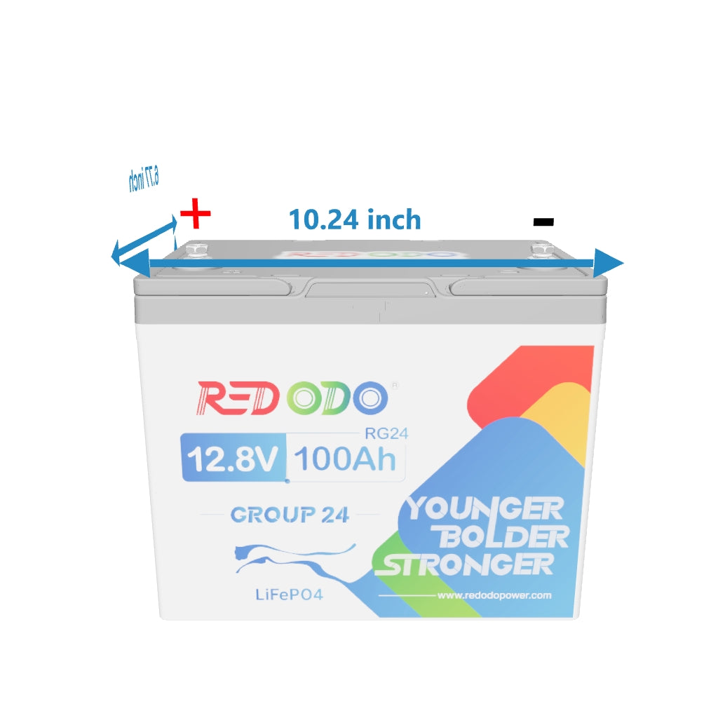 Redodo 12V 100Ah Group 24 Deep Cycle Lithium Battery | For RVs, Marine, Off-grid Setups