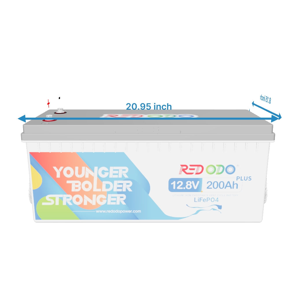 Redodo 12V 200Ah Plus Deep Cycle LiFePO4 Lithium Battery 2560W Load Power | For Solar Home, RV, Marine