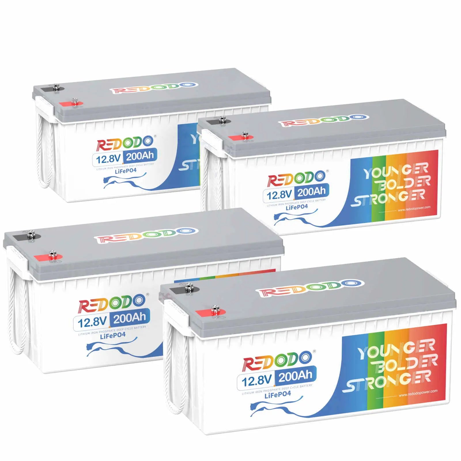 Redodo 12V 200Ah LiFePO4 Battery 4 pack 