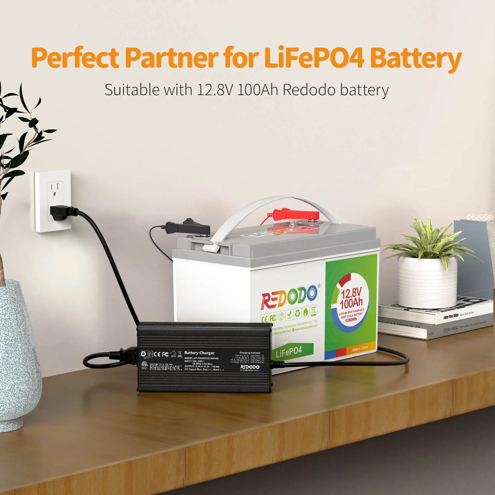 Redodo 14.6V 10A LiFePO4 Battery Charger