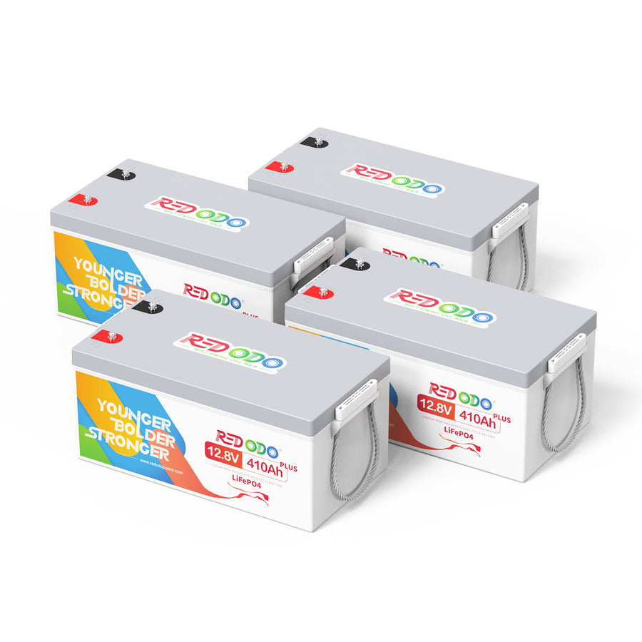 4 pack Redodo 12V 410Ah Lithium LiFePO4 battery